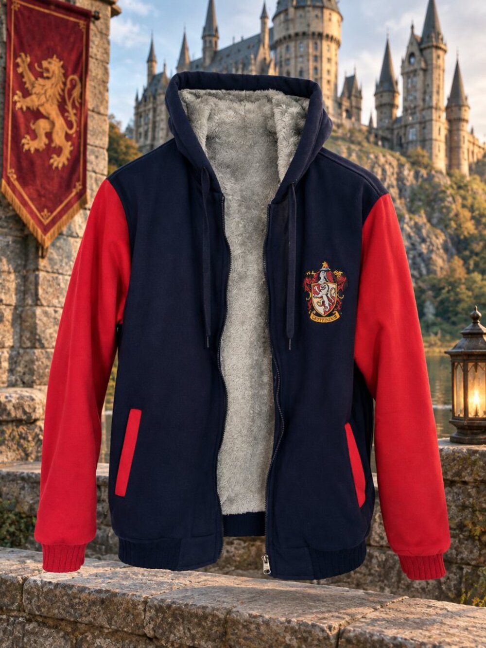 🧙‍♂️ Harry Potter Gryffindor Fleece-Lined Hoodie Jacket